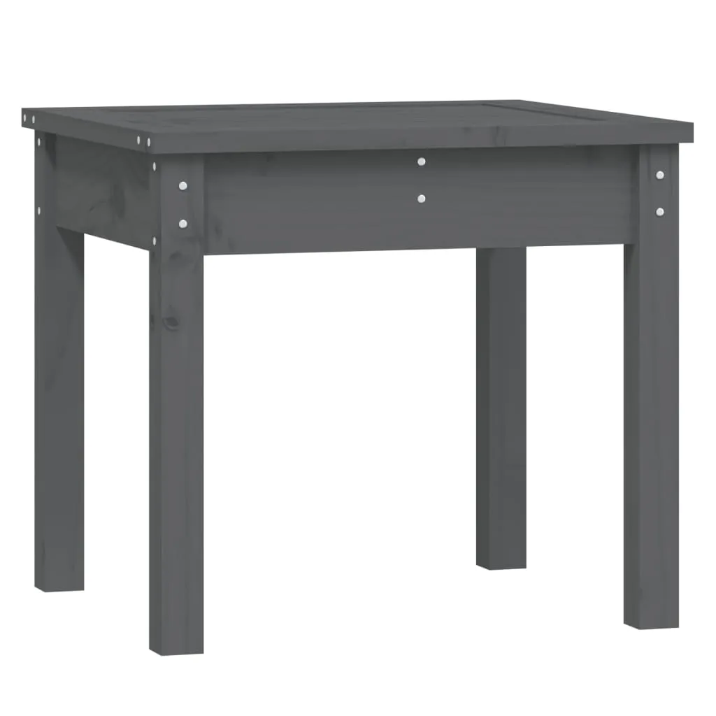 Klassische Gartenbank aus massivem Kiefernholz 50 x 44 x 45 cm Grau