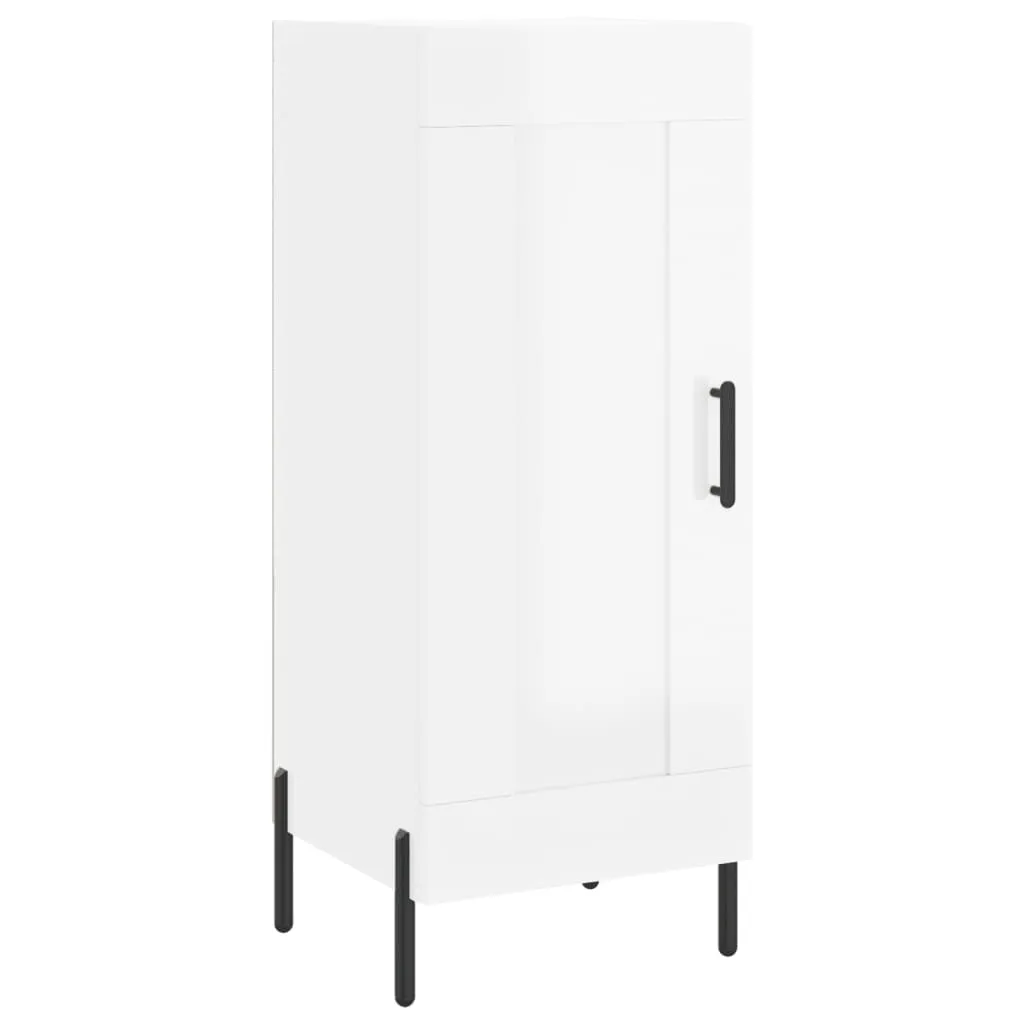 Sideboard Hochglanz-Weiß 34,5x34x90 cm Holzwerkstoff