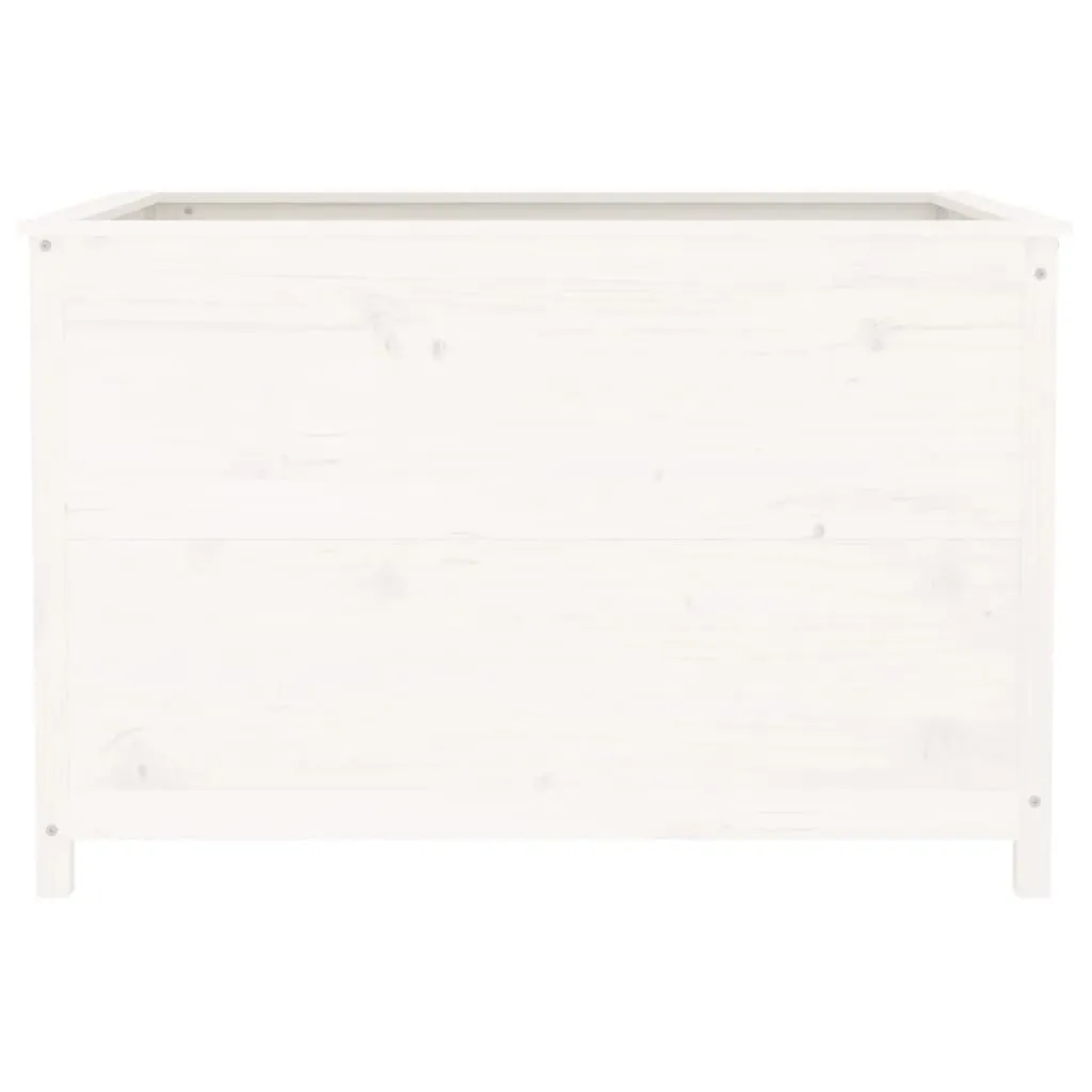 Hochbeet Weiß 119,5x82,5x78 cm Massivholz Kiefer