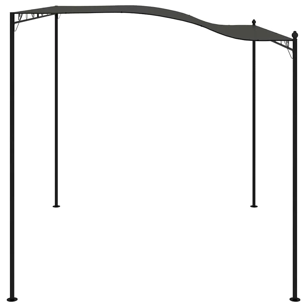 Pavillon 3 x 2,4 m Anthrazit Schwarz mit Stahlkonstruktion und Polyesterdach