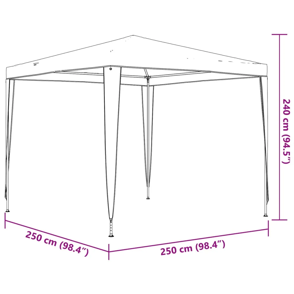 Partyzelt 2,5x2,5x2,4 m Anthrazit mit UV- und wasserbeständigem Material