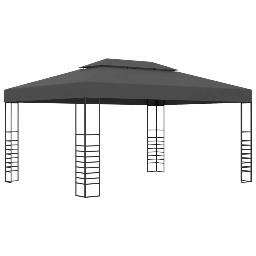 Gartenpavillon Anthrazit 3 x 4 x 2,7 m mit Stahlrahmen und Polyesterdach