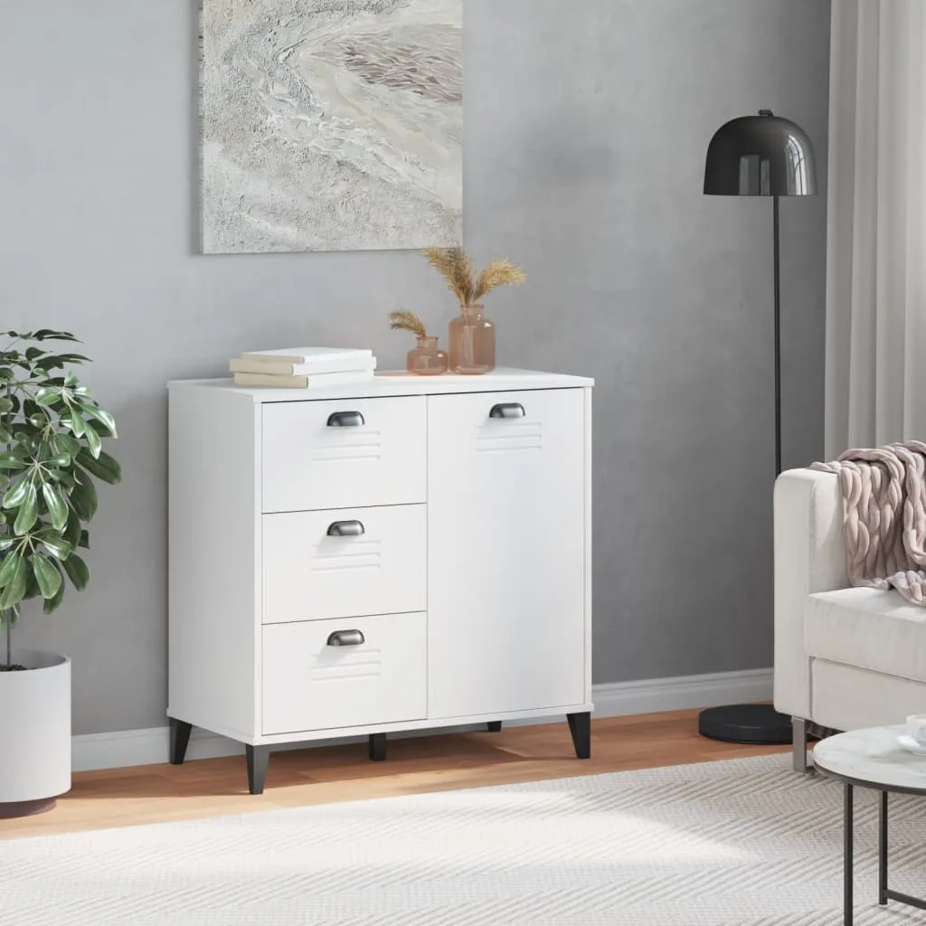 Klassisches Sideboard in Weiß, 80 x 40 x 80 cm