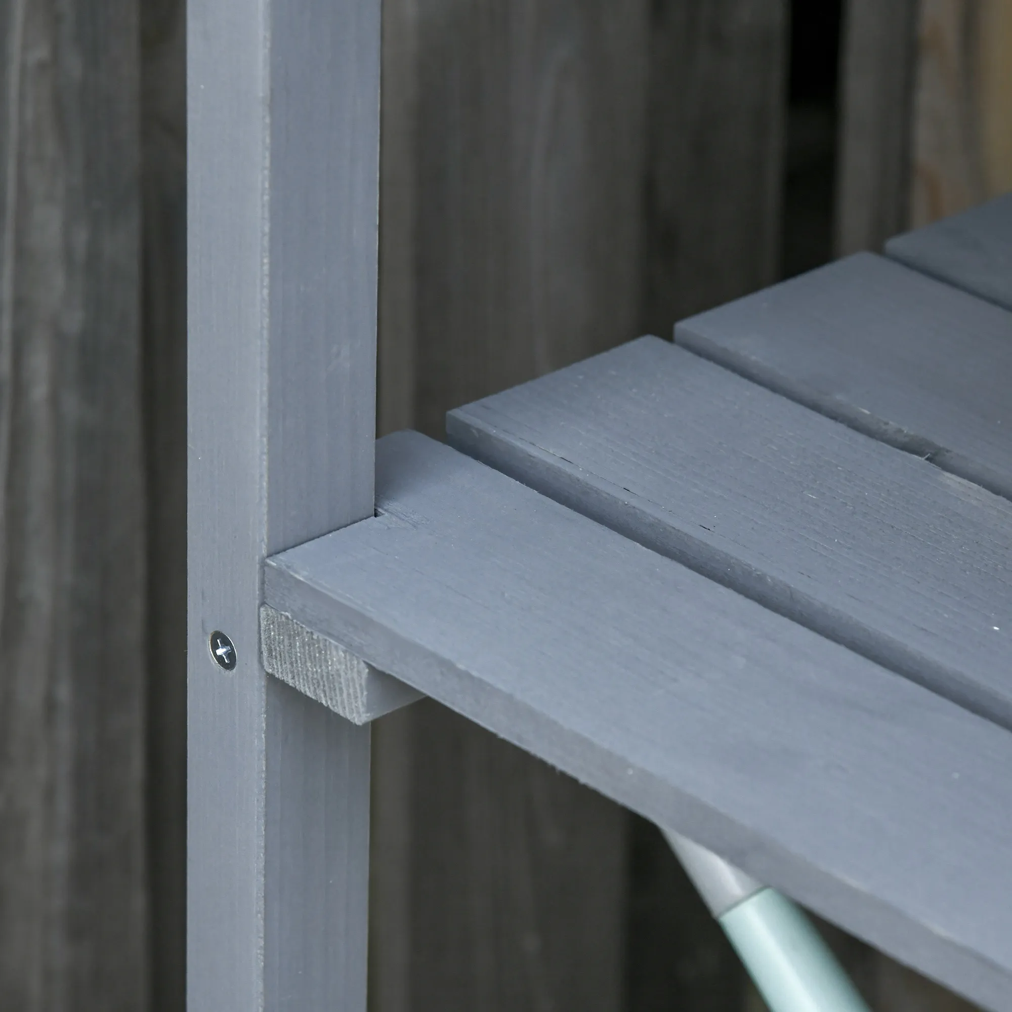 Pflanztisch 76L x 37B x 89H cm in Grau aus Massivholz