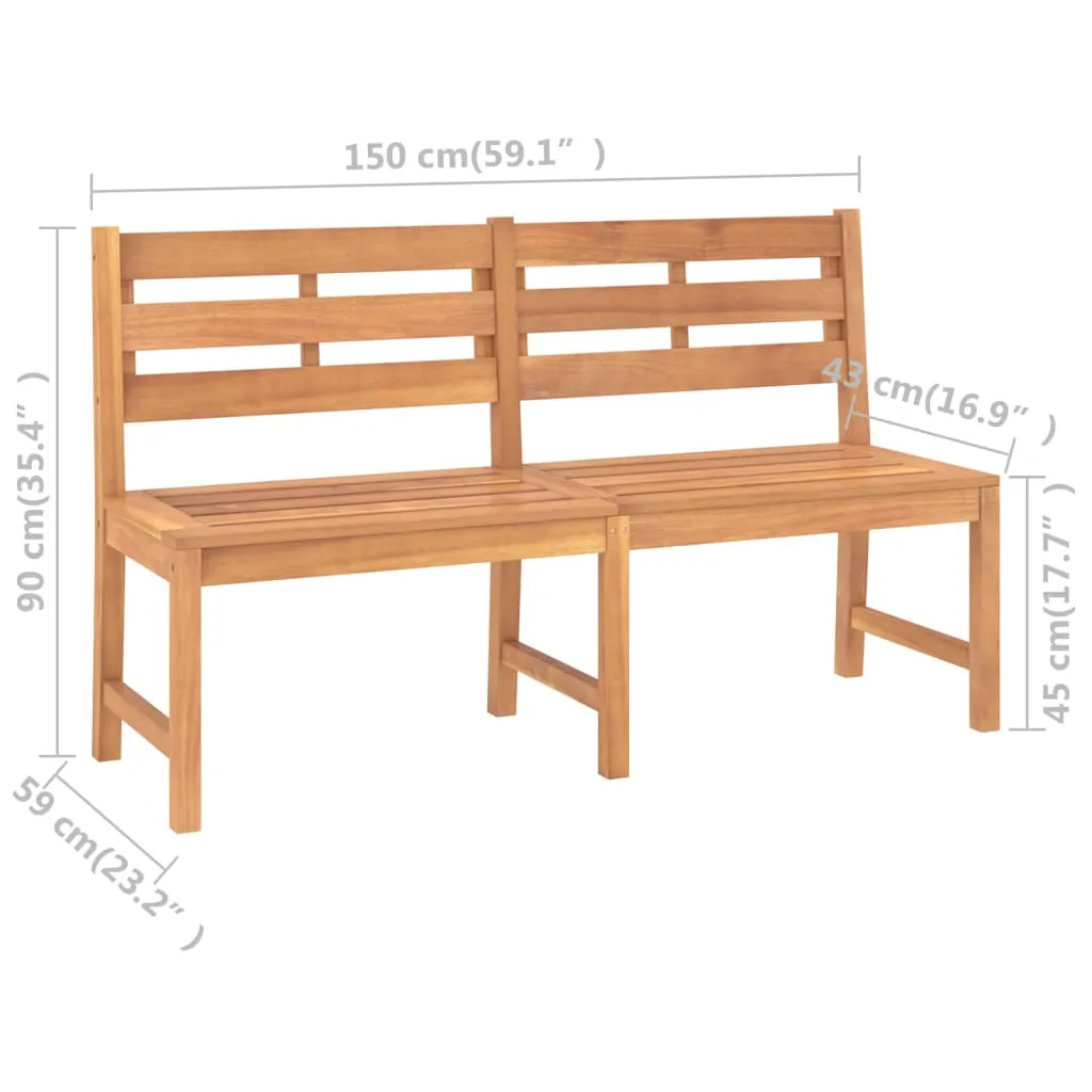 Gartenbank aus Naturholz 150 x 59 x 90 cm mit schöner Lackierung