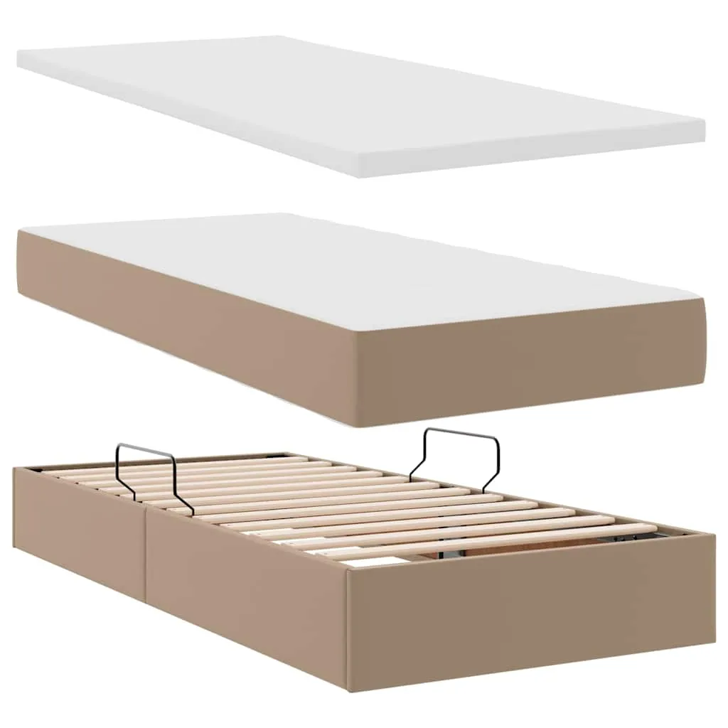 Stauraum-Bett mit Matratze 180 x 200 cm Cappuccino
