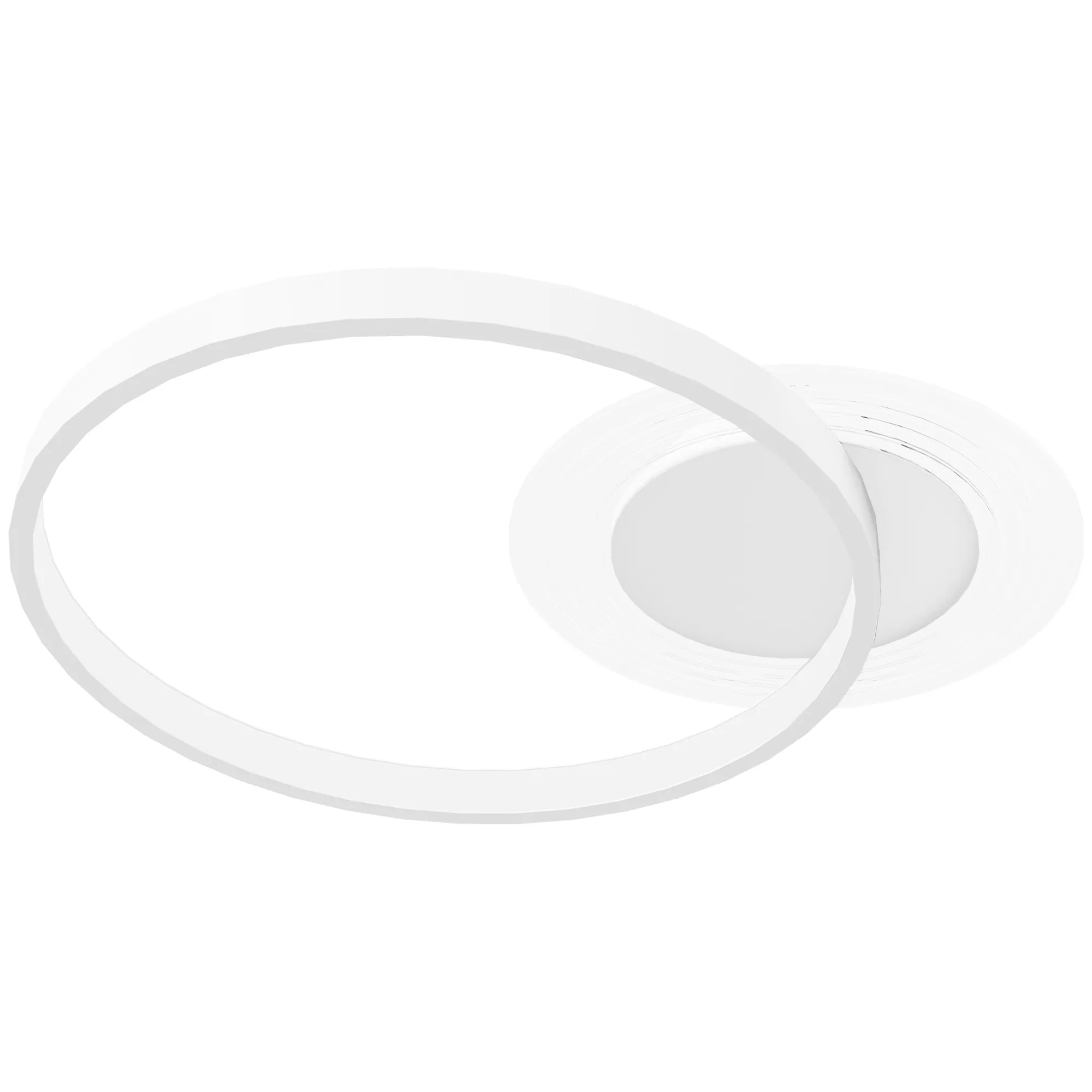 LED Deckenleuchte Zwei-Ring-Design 50x40x7,4 cm Weiß