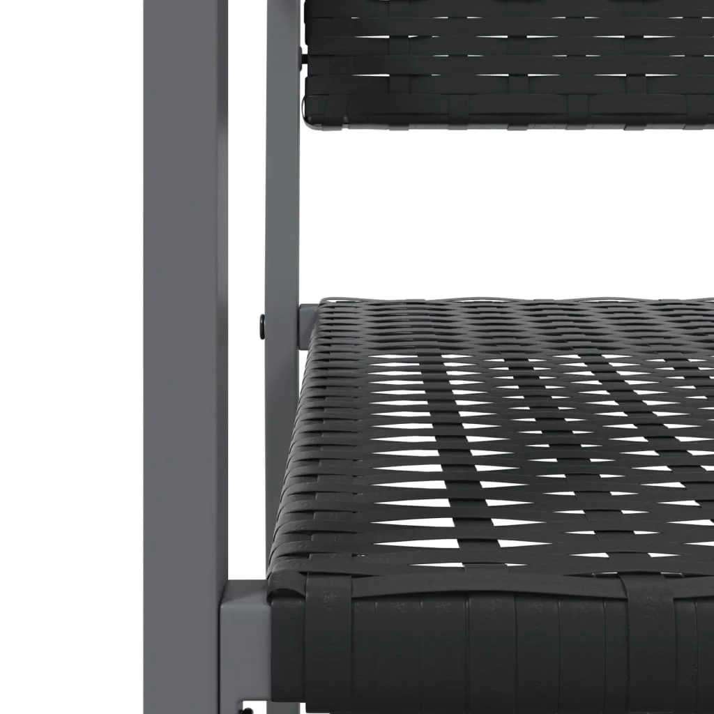 Gartenstuhl Schwarz 54 x 62,5 x 89 cm aus PE-Rattan und Stahl