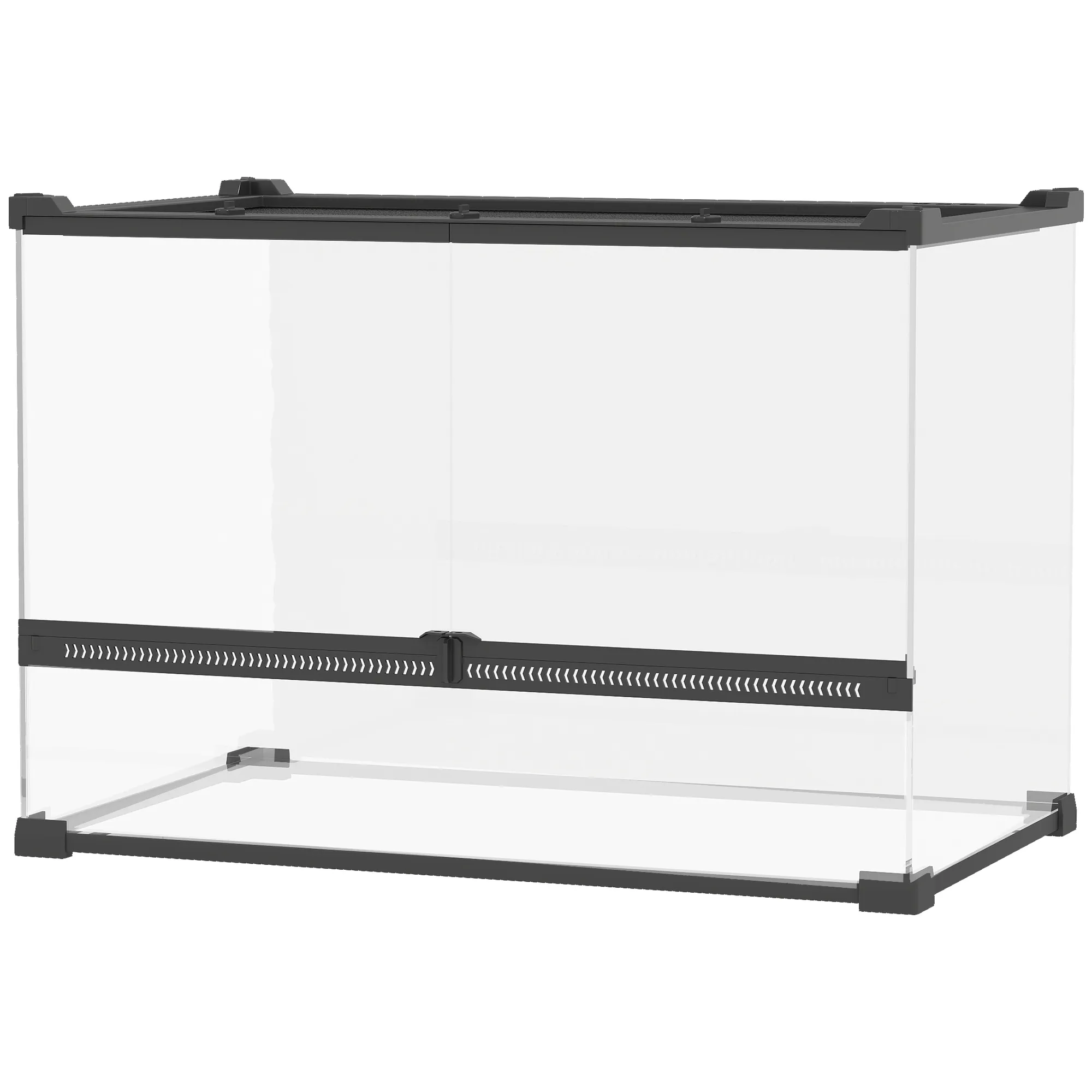 Glasterrarium 50L x 30B x 35H cm in Schwarz für Reptilien
