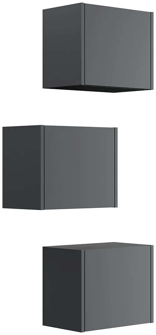 Limes 3er Set Badschränke - variable Montage - kreatives Bad grafit