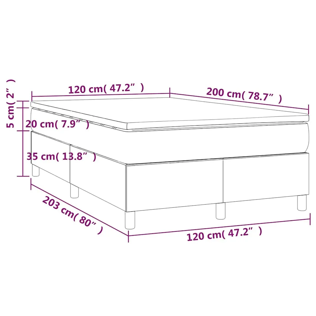 Boxspringbett Kunstleder mit Taschenfederkernmatratze 120x200 cm