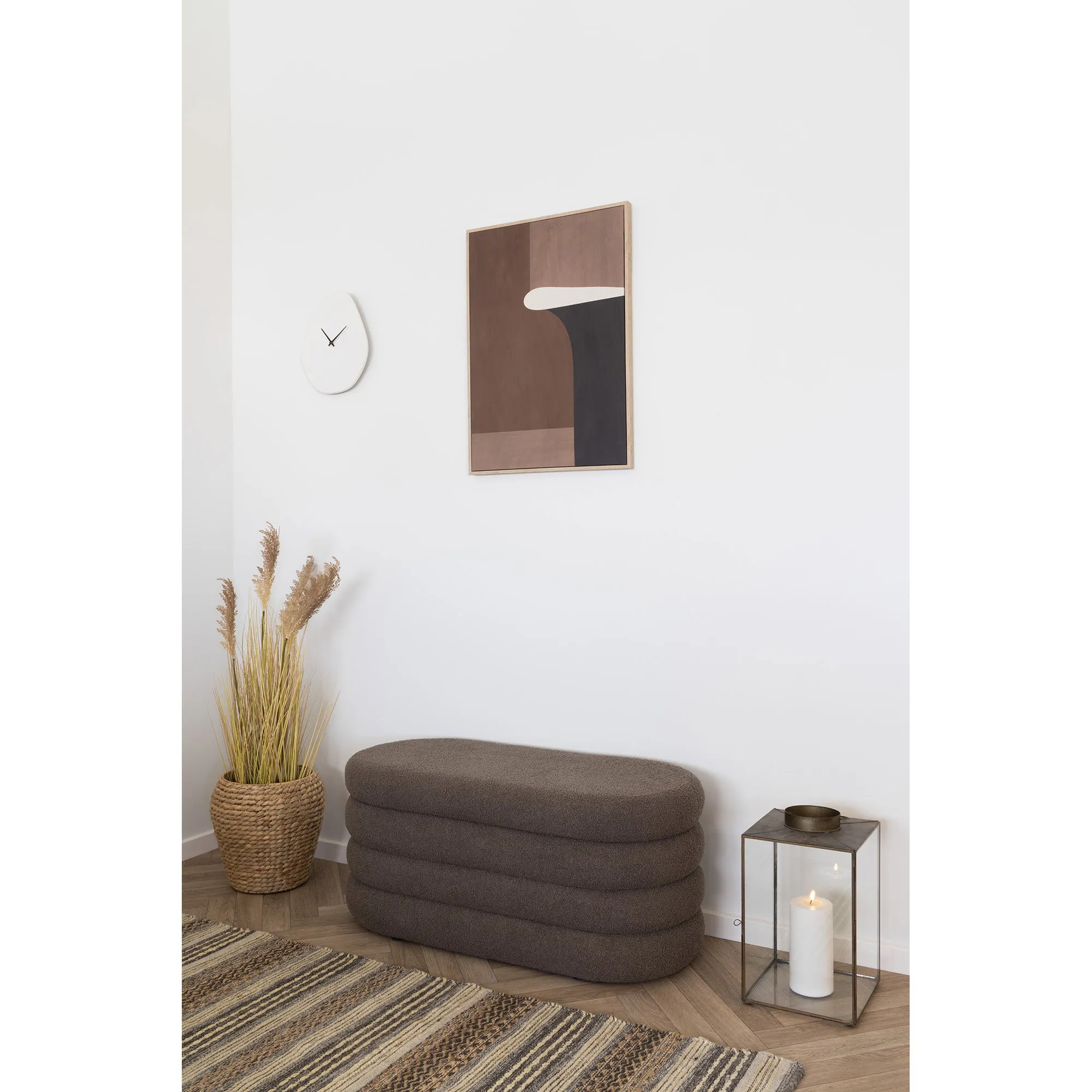 tinkaro Wanduhr organische Form 28x33 cm Off-White