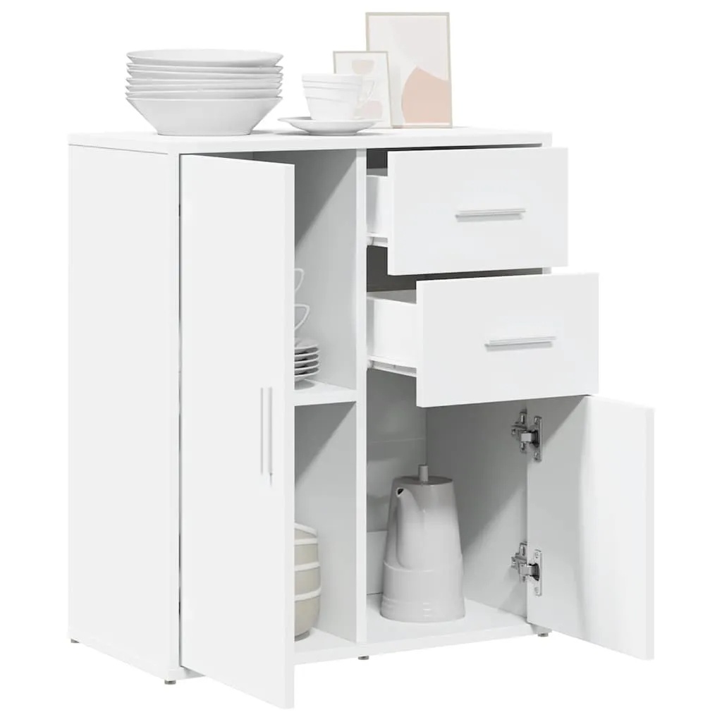 Robustes weißes Sideboard 60 x 31 x 70 cm aus Holzwerkstoff
