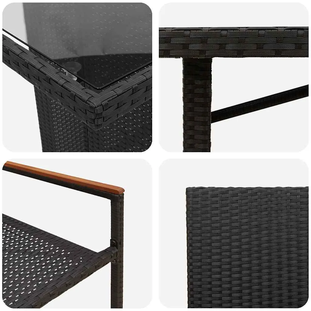 Gartentisch-Set Schwarz 190 x 80 x 75 cm für den Außenbereich