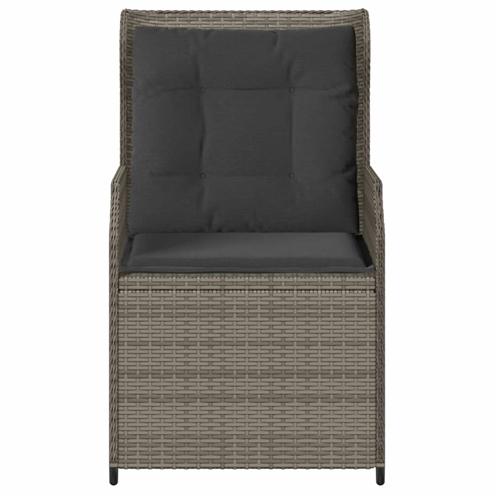 Verstellbare Gartenbank Poly-Rattan 55x67x95 cm Grau