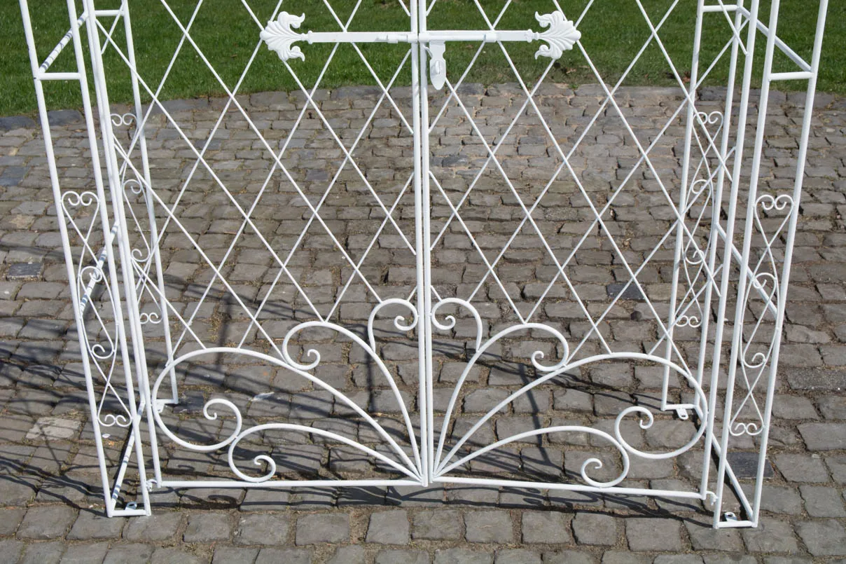Rosenbogen Melissa mit Tor 220x120x40 cm weiß