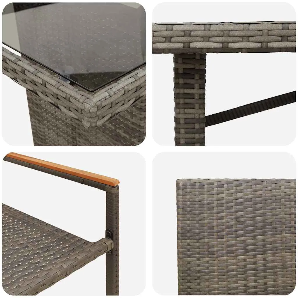 Gartentisch-Set Grau 190 x 80 x 75 cm für den Außenbereich