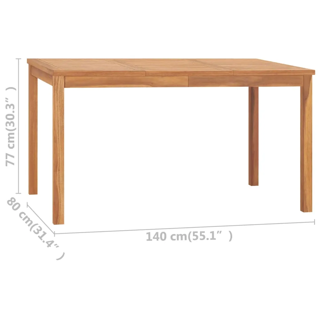 Naturholz Gartentisch 140 x 80 x 77 cm mit warmer Farbe