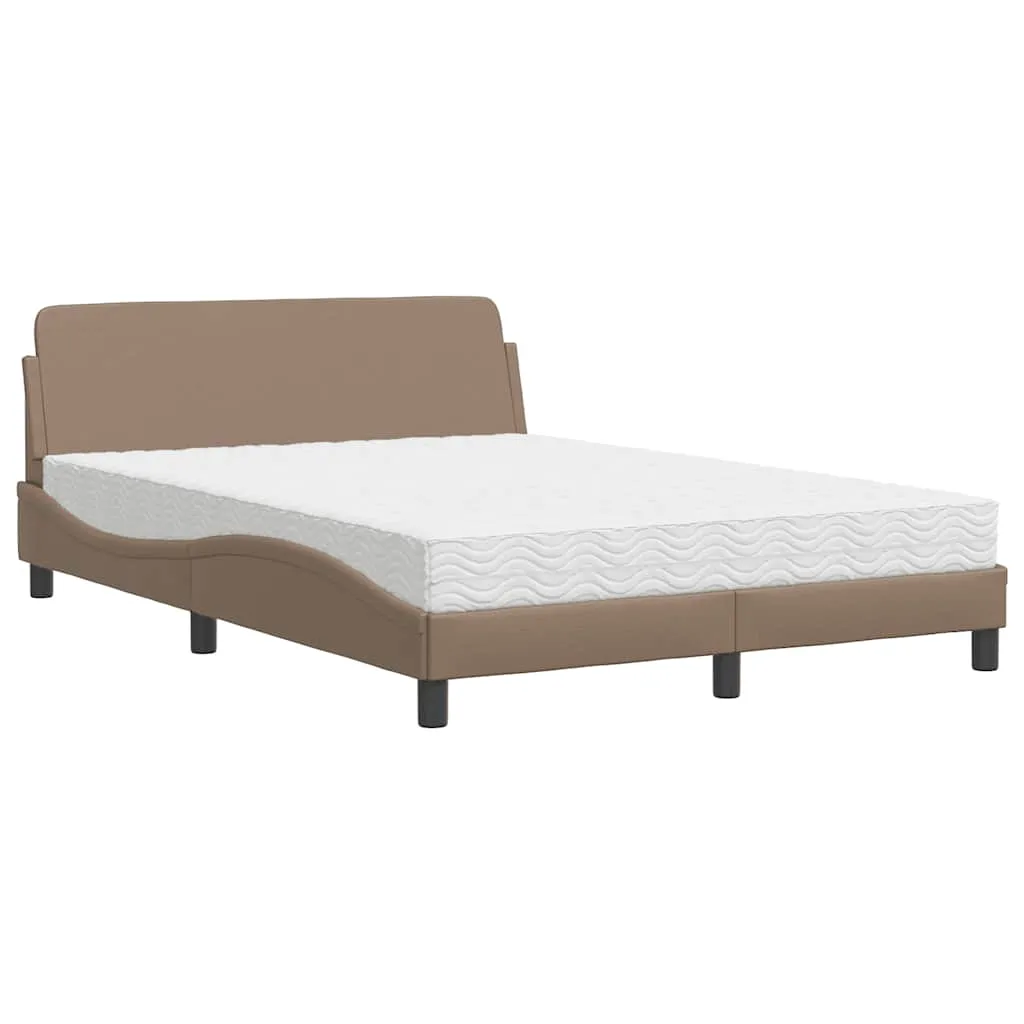 Bettgestell mit Schaumstoffmatratze 218x125x74,5 cm Cappuccino-Braun