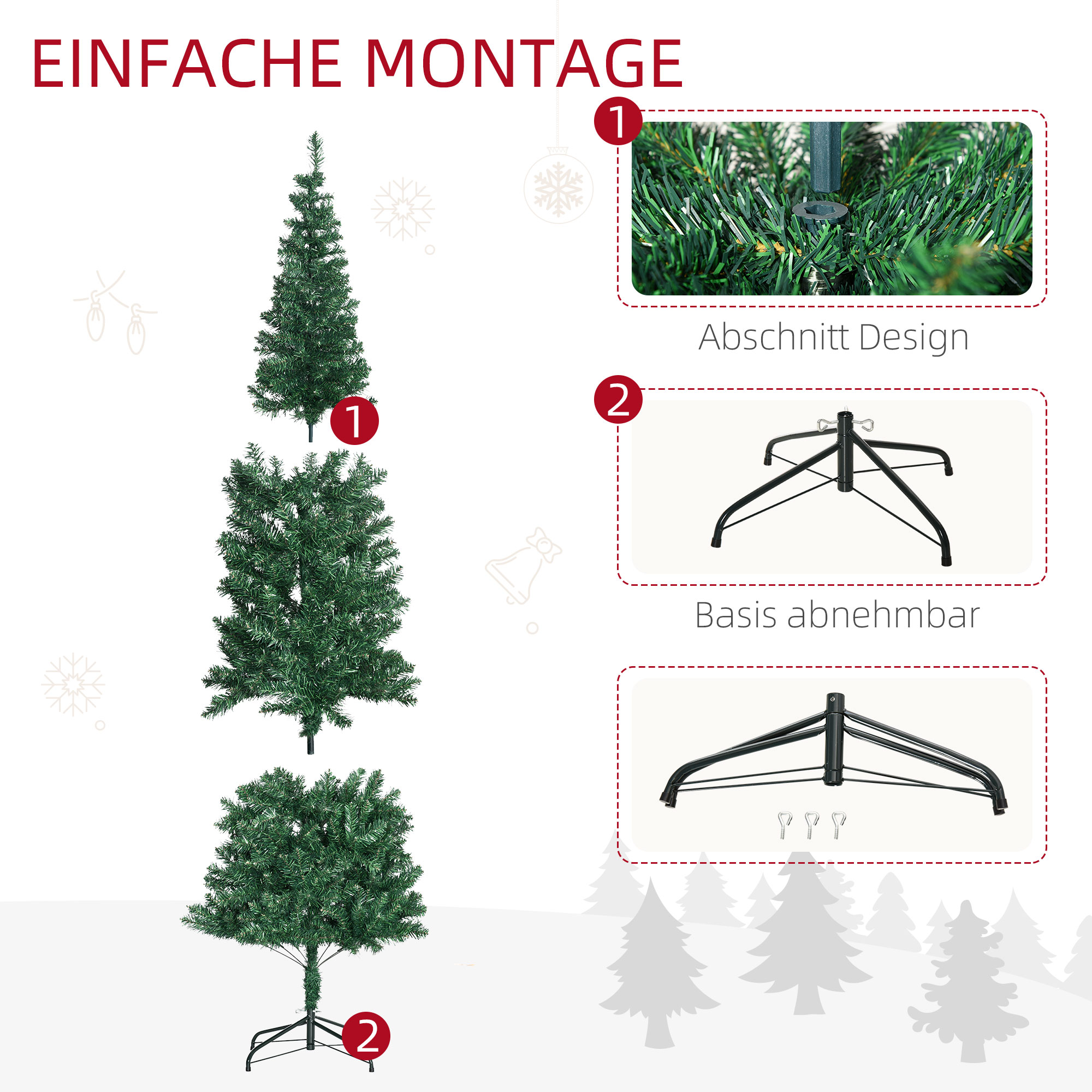 Künstlicher Weihnachtsbaum Kunsttanne 2,1 m Kunststoff Grün