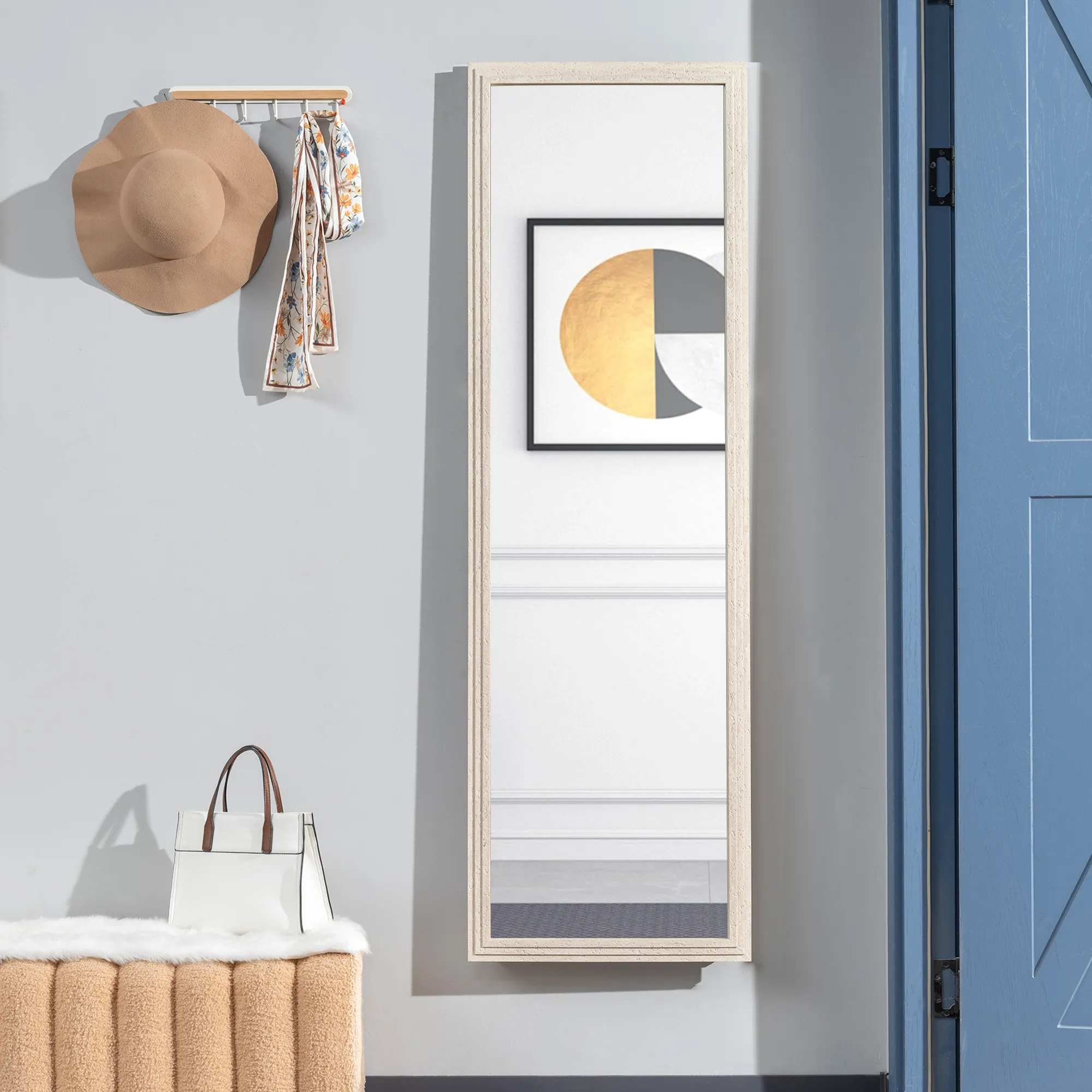 Ganzkörperspiegel 160 x 50 cm Weiß – Eleganter Stand- und Wandspiegel