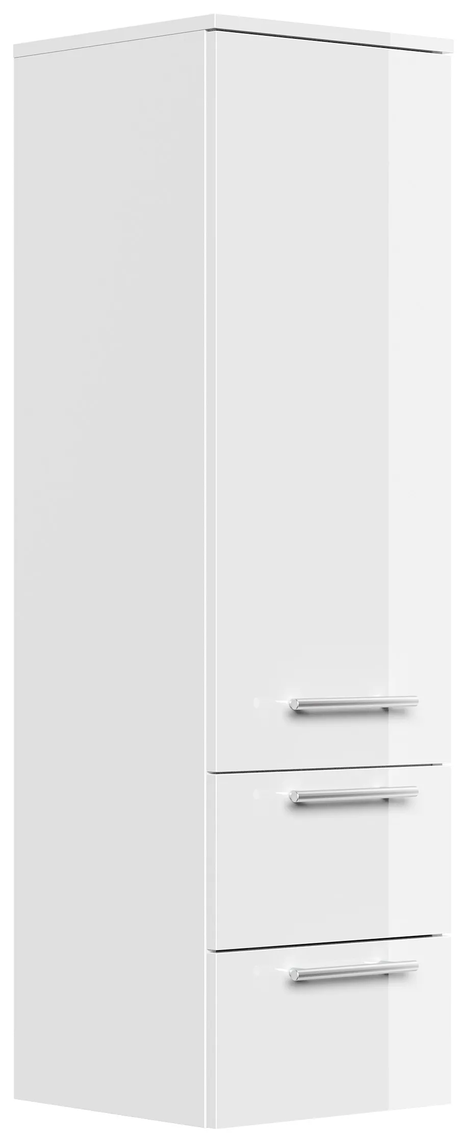 Hochschrank 120 cm weiss hochglanz mit Glaseinlagen