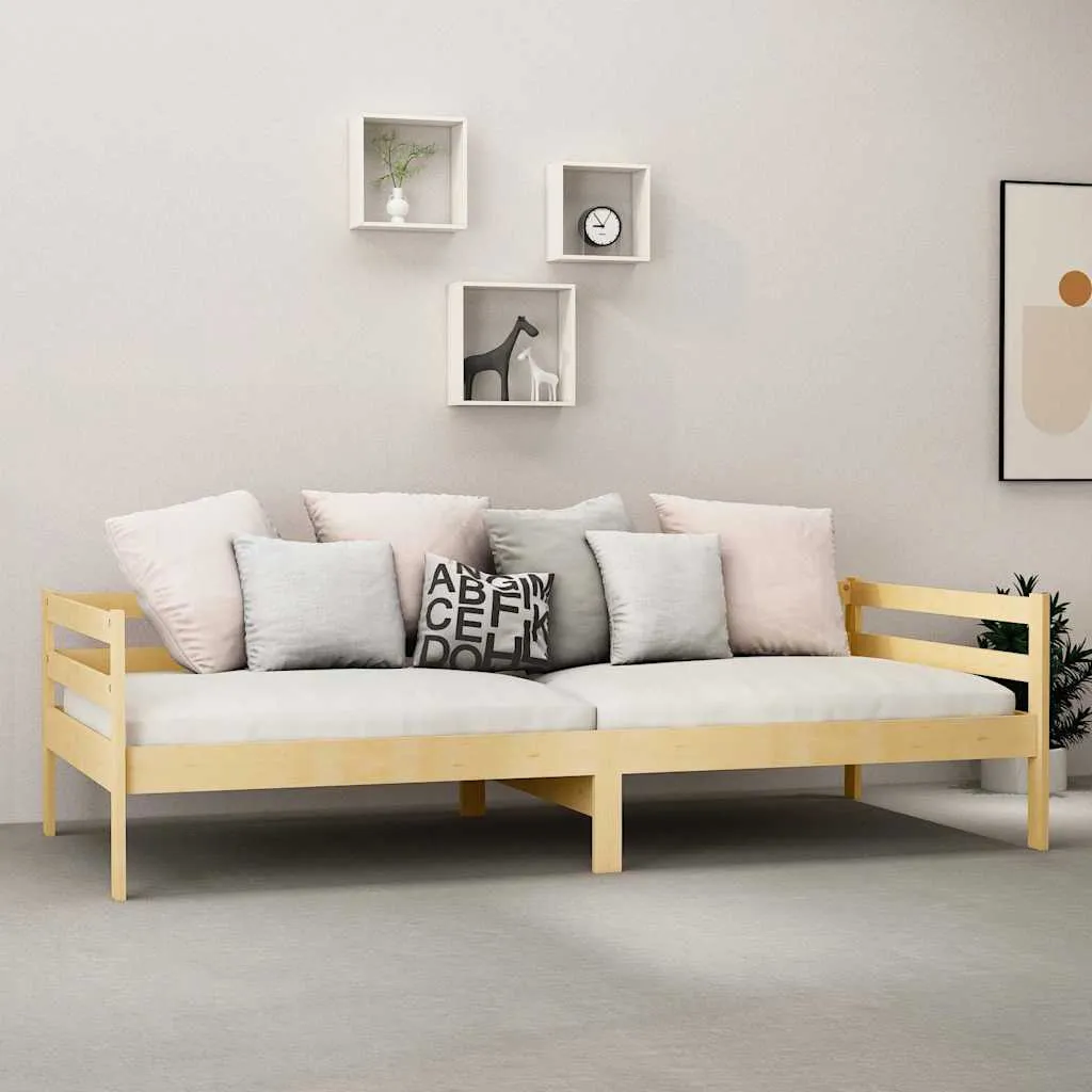 Multifunktionales Tagesbett aus massivem Kiefernholz 204x98x57 cm natur