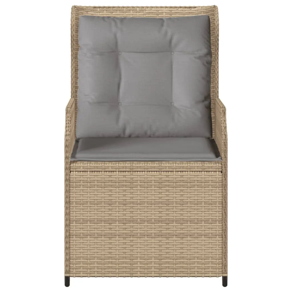 Verstellbarer Gartenstuhl 55x67x95 cm Beige aus PE-Rattan und Stahl