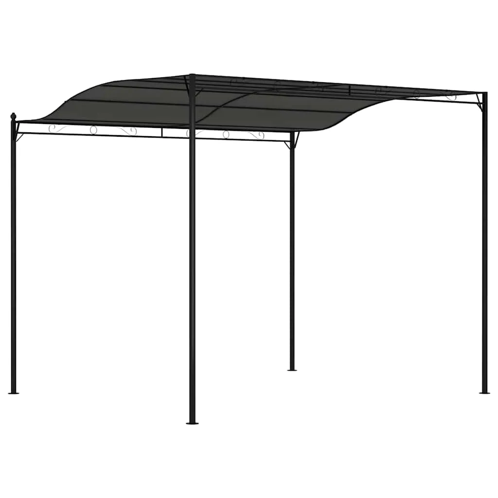 Pavillon 3 x 2,4 m Anthrazit Schwarz mit Stahlkonstruktion und Polyesterdach
