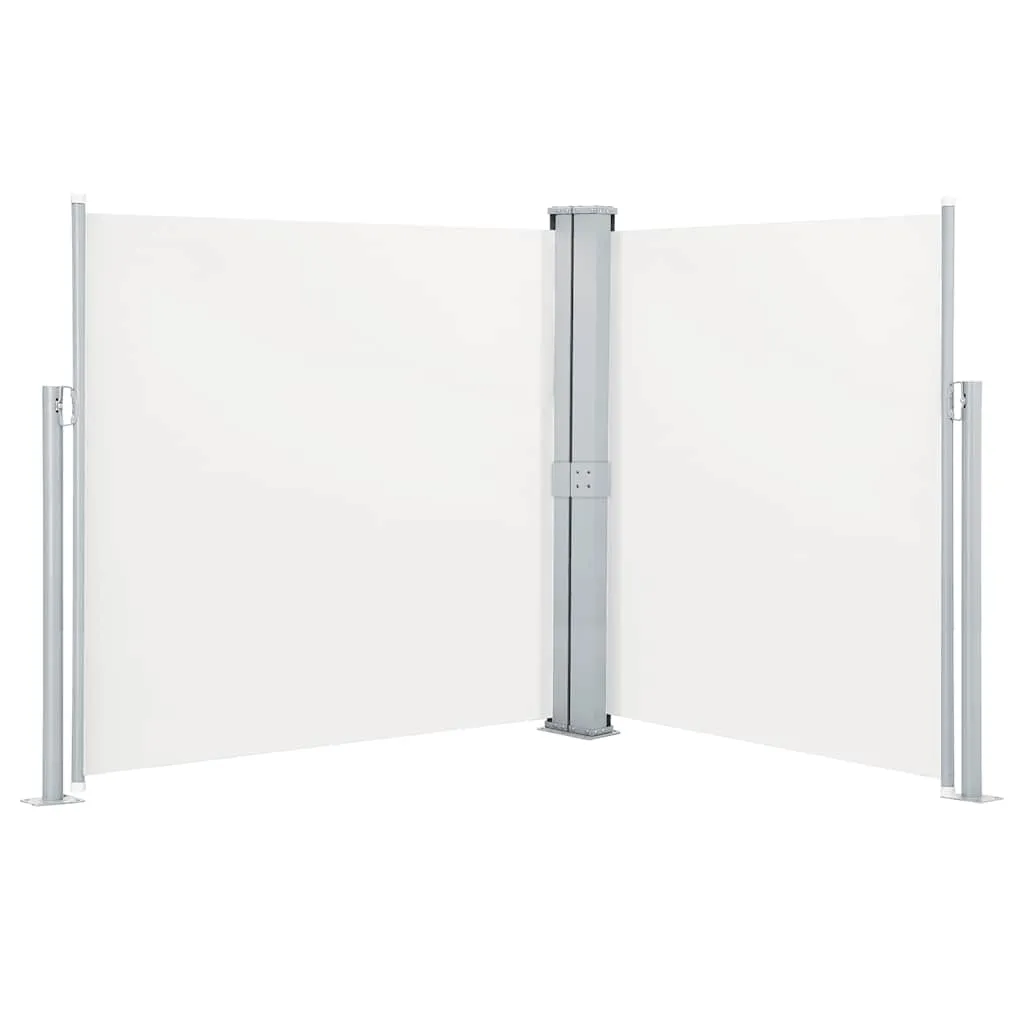 Doppelte Seitenmarkise 170 x 0-600 cm in Creme und Grau