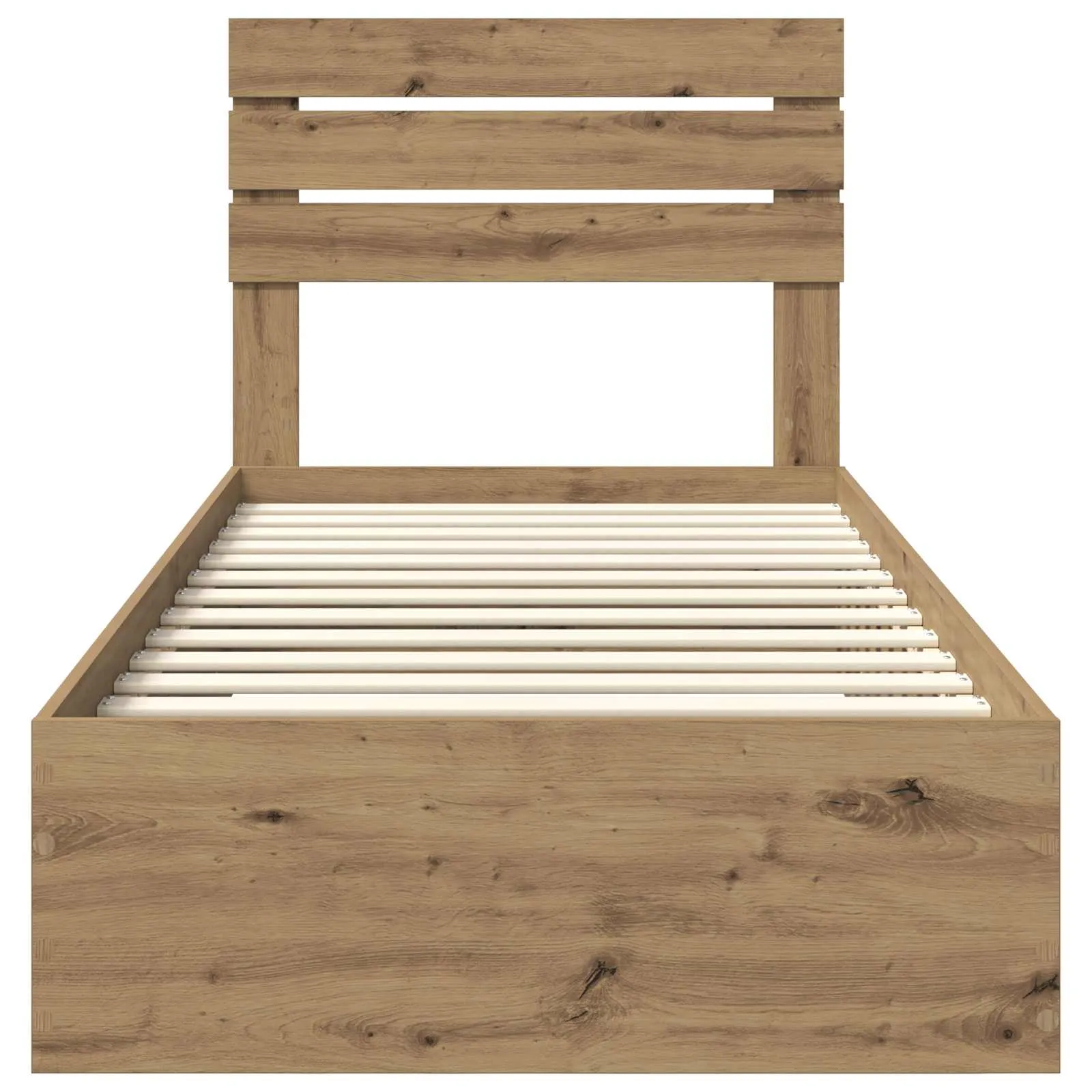 Bettgestell mit Schubladen und Kopfteil Massivholz 90-100 cm