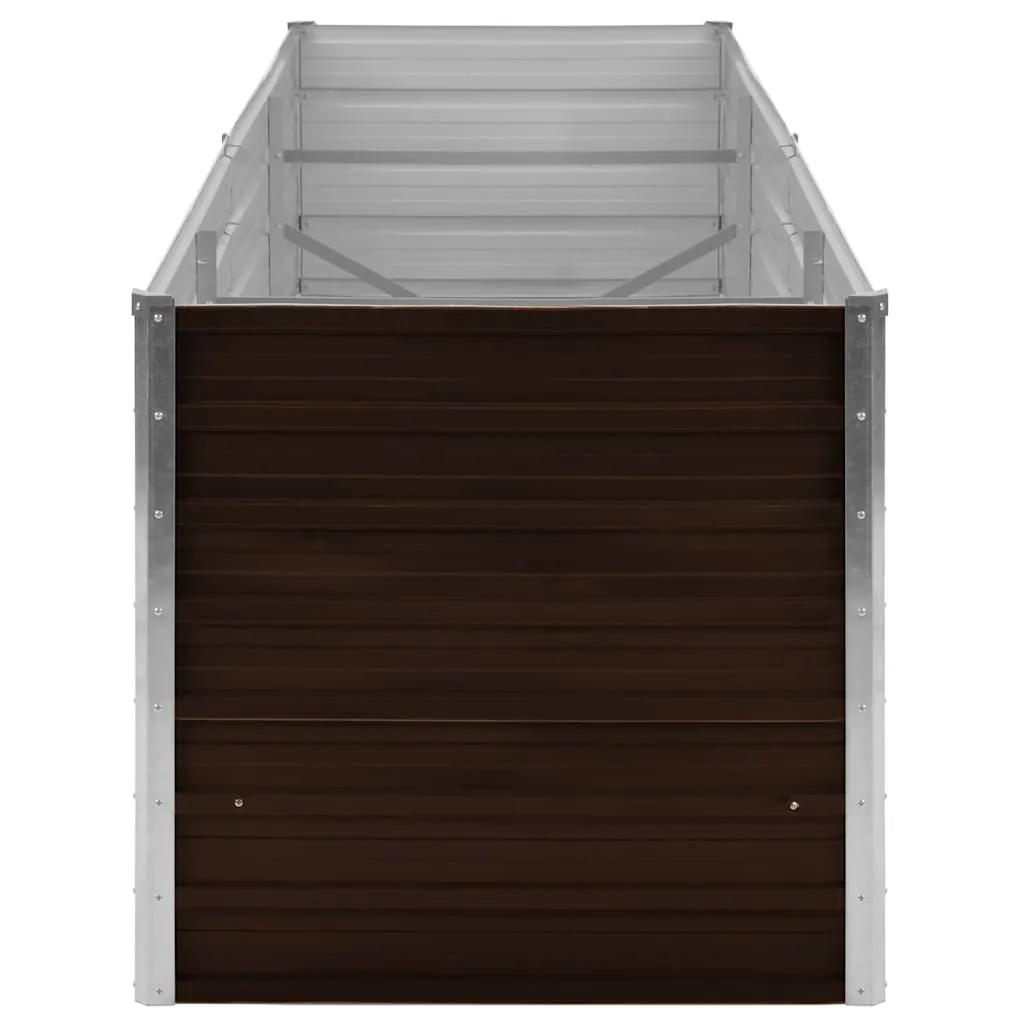 Eleganter Gartenplanter Braun 240 x 80 x 77 cm aus verzinktem Stahl