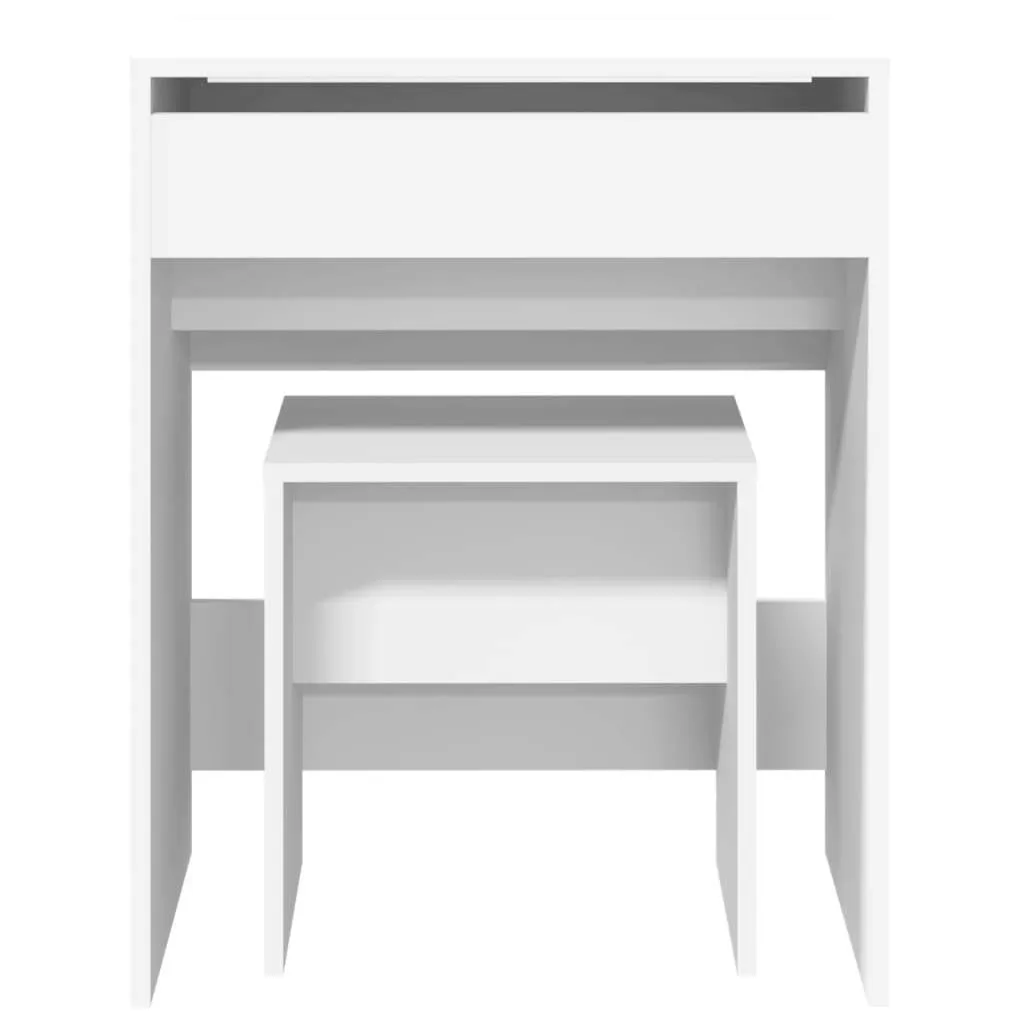 Weißer Schminktisch 60 x 40 x 75 cm mit Spiegel und Fach