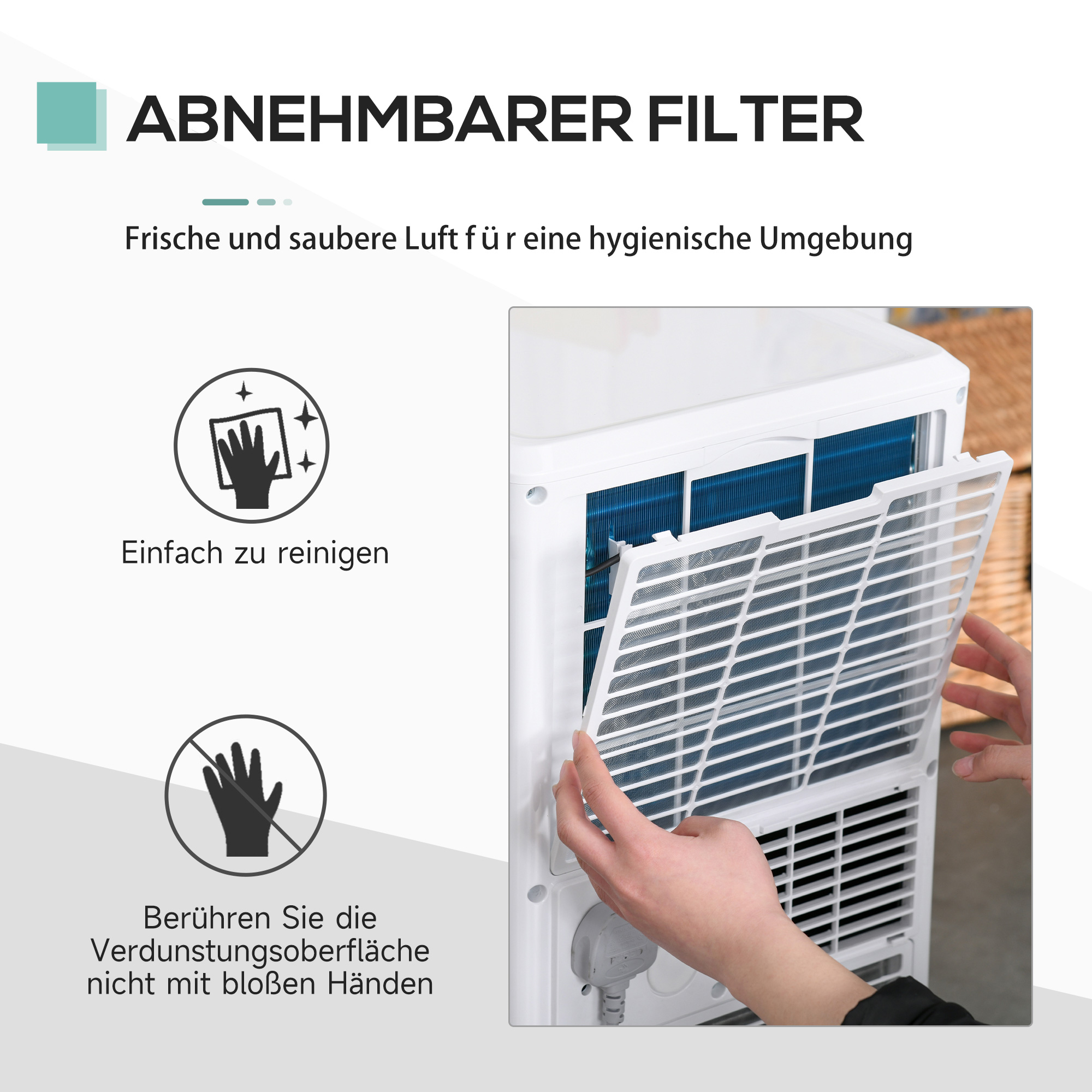 Mobile Klimaanlage 30,5x32,8x67,8 cm in Weiß
