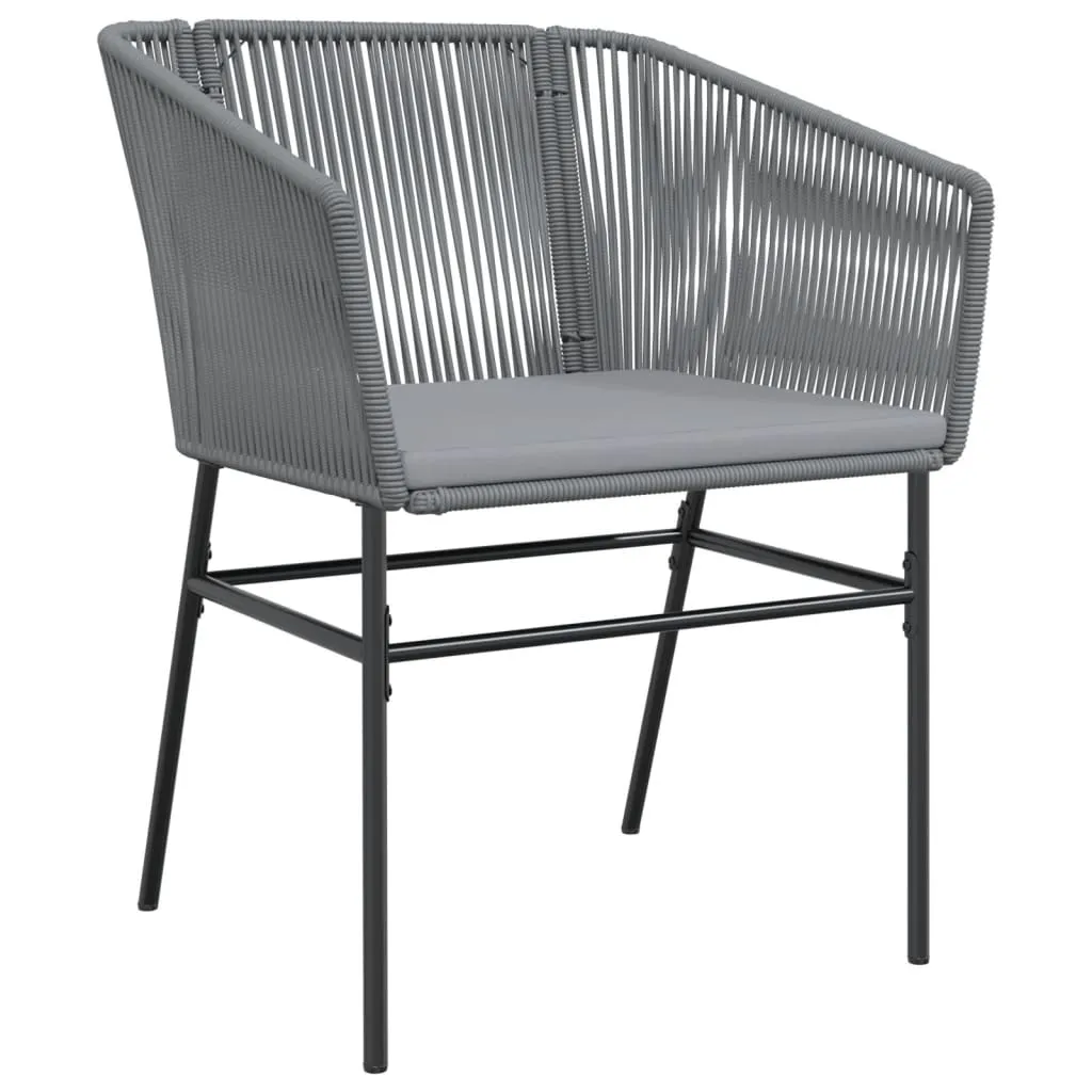 Gartenstuhl 63x63x83 cm Grau aus PE-Rattan und pulverbeschichtetem Stahl