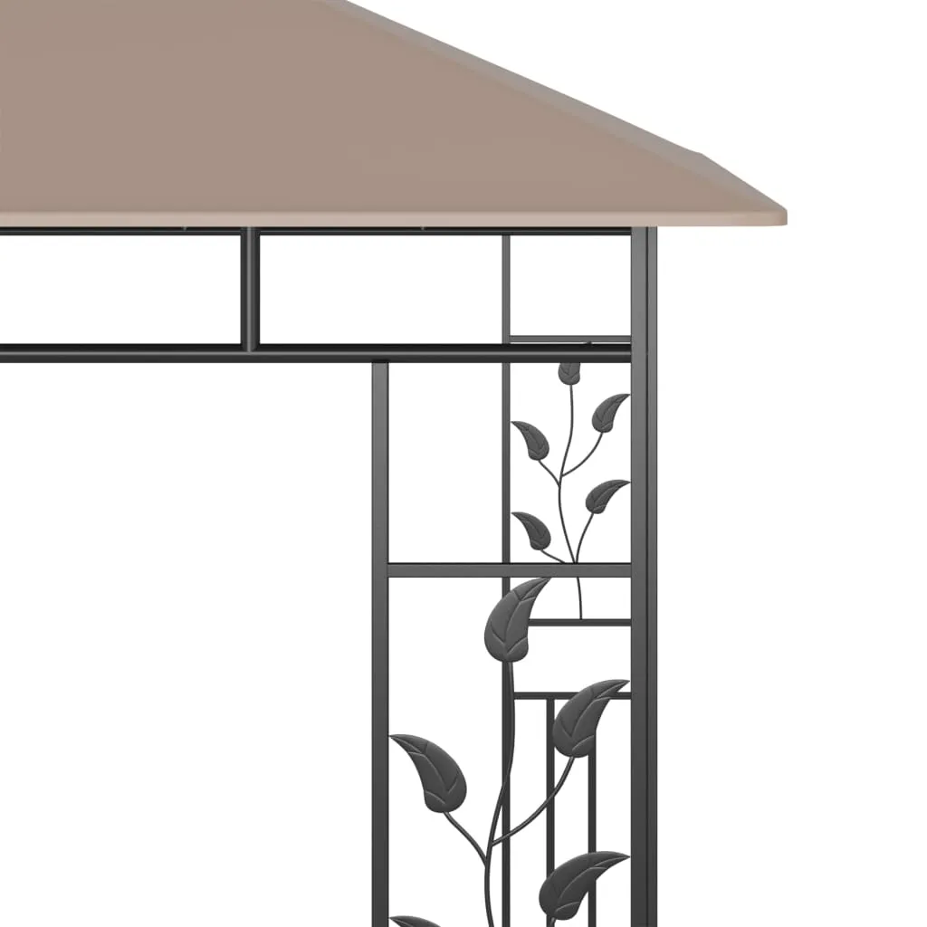 Pavillon 3x3 m Taupe mit Stahlrahmen und Stoffdach