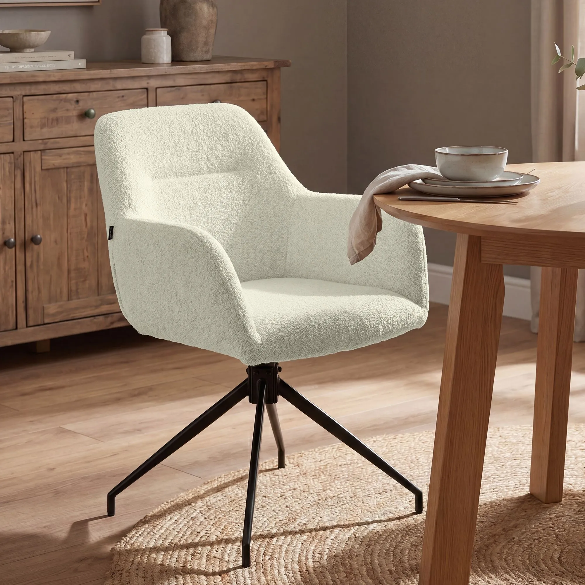 Esszimmerstuhl Merlinda 85x58x60 cm creme