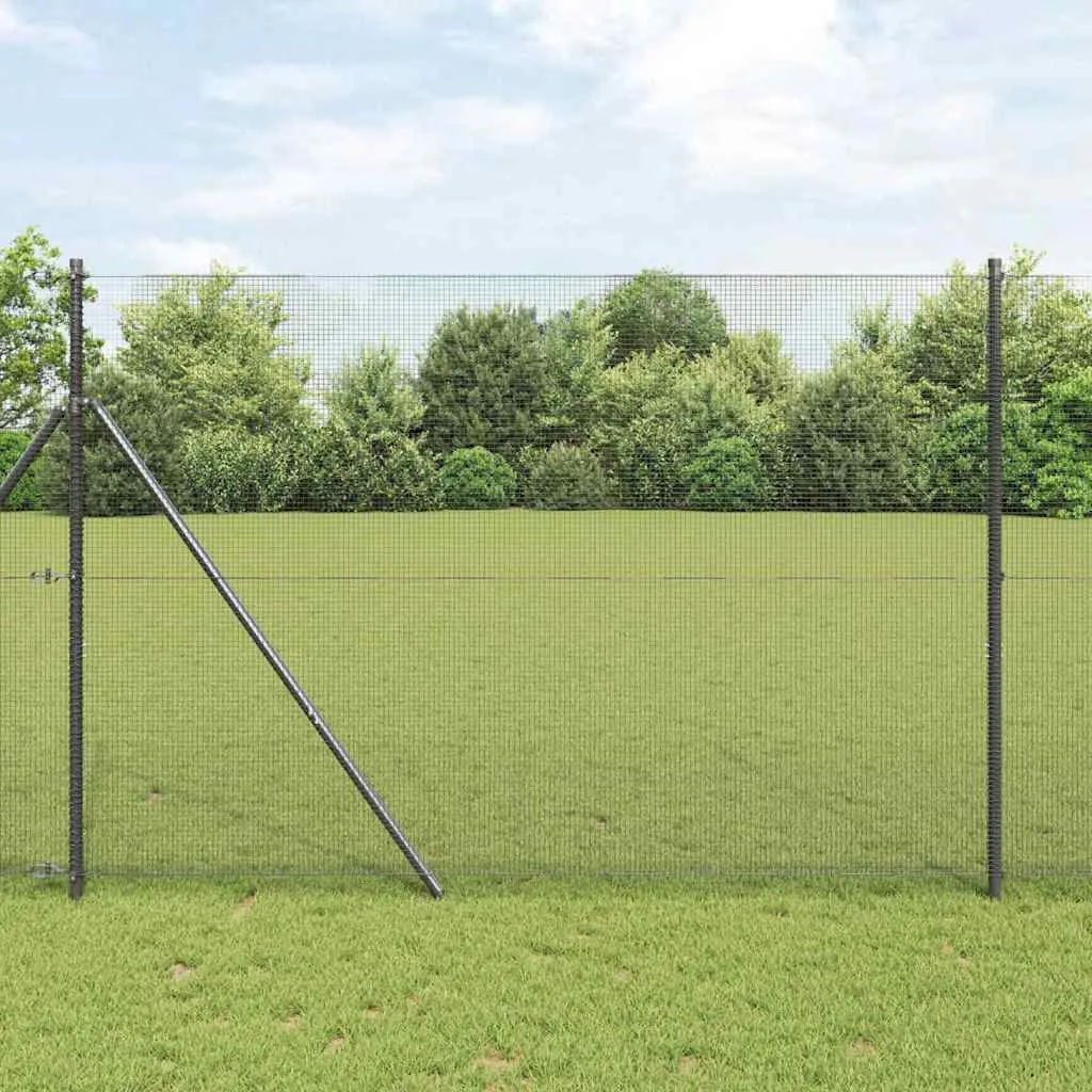 Geschweißter Drahtzaun 5000 x 150 cm Grau für Außenbereich