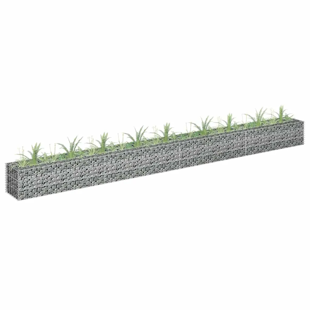 Gabionen-Hochbeet 360x30x30 cm Silber verzinkter Stahl