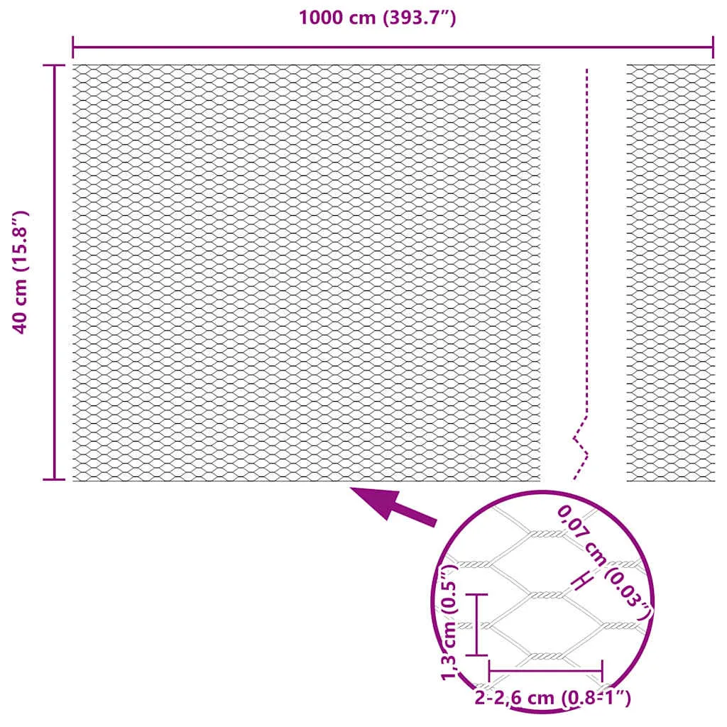 Hexagonzaun Grau 10 x 0,4 m – Moderner Gartenzaun