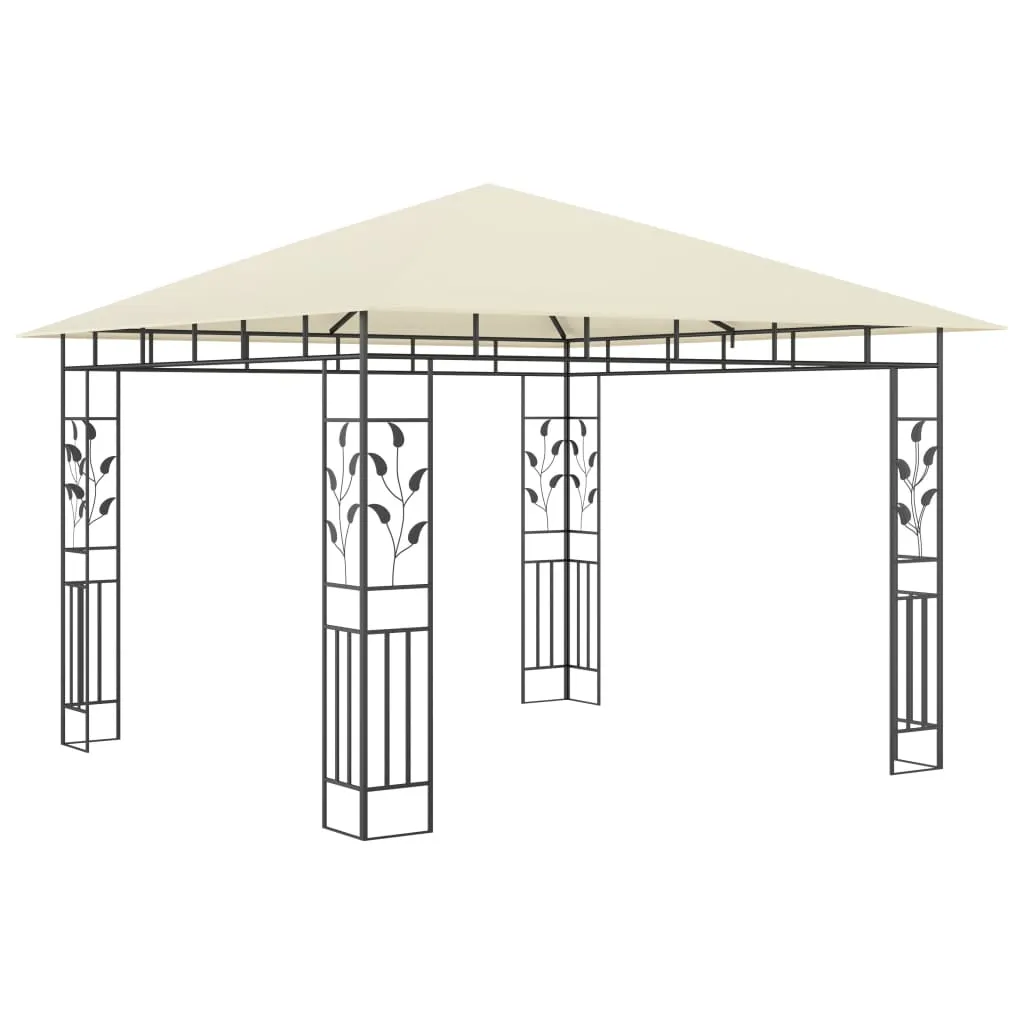 Pavillon 3x3x2,73 m Creme mit Metallrahmen und Stoffdach