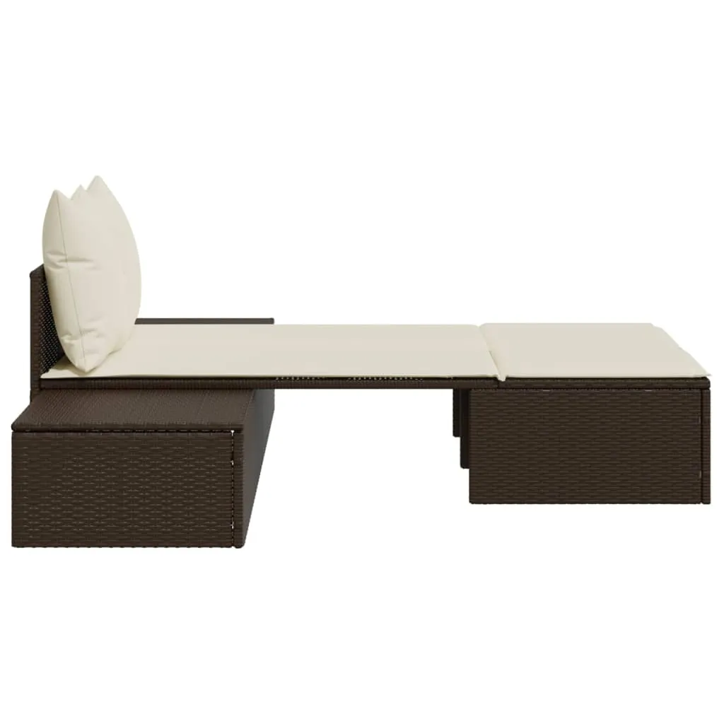 Bequeme Doppelliege 104 x 162 cm in Braun
