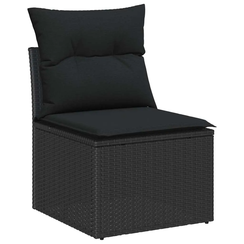 Poly-Rattan-Esszimmer-Set 100x55x73 cm in Schwarz und Braun