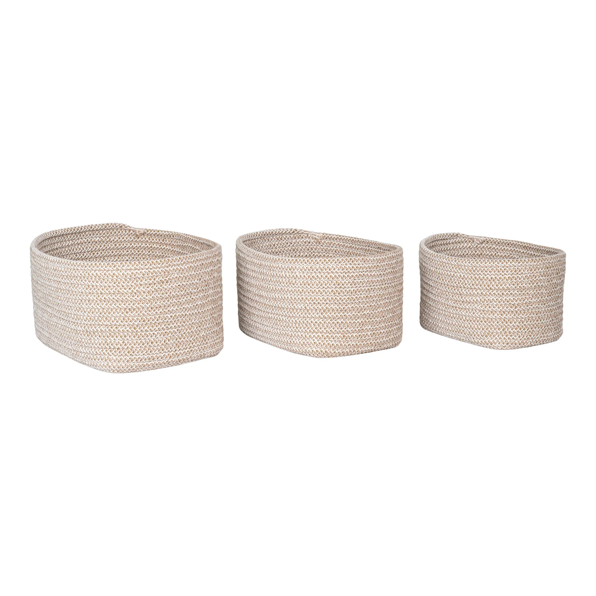 tinkaro Cadima Körbe Set aus Baumwolle 17/20/23 cm Beige
