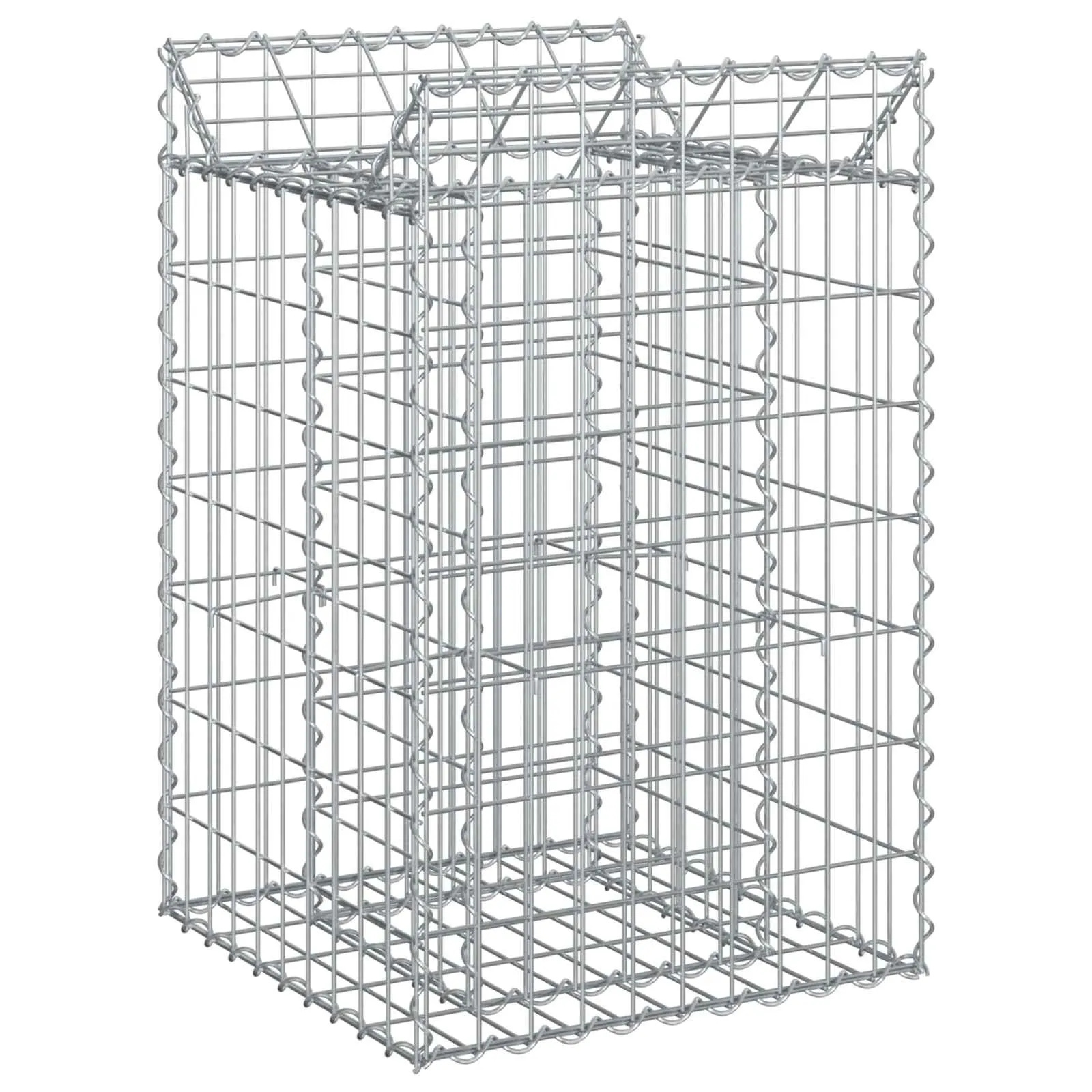 Zaunpaneele Silber 50x50x80 cm aus verzinktem Stahl