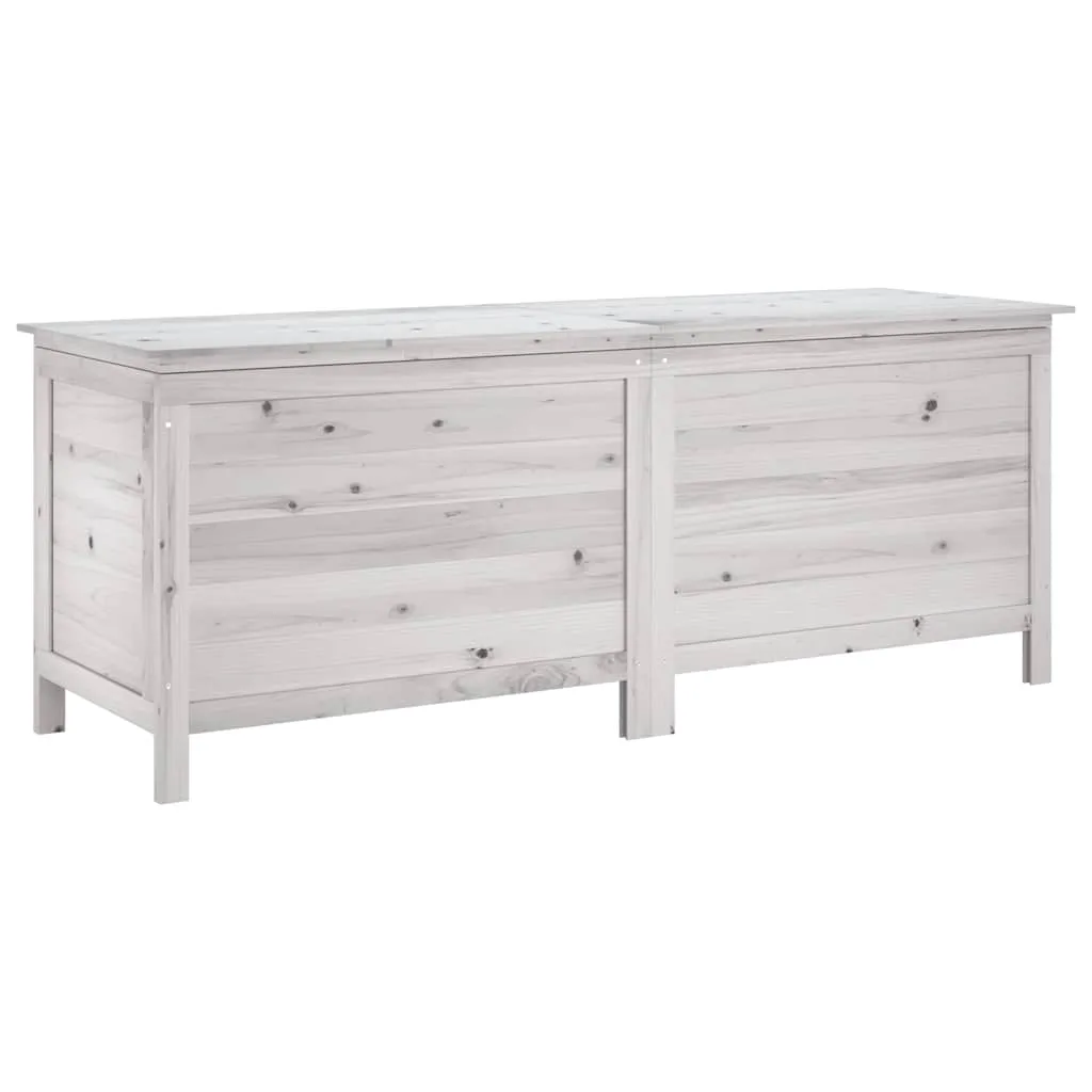 Gartenbox aus massivem Tannenholz 150 x 50 x 56,5 cm, Weiß | Weiß | 150 x 50 x 56.5 cm