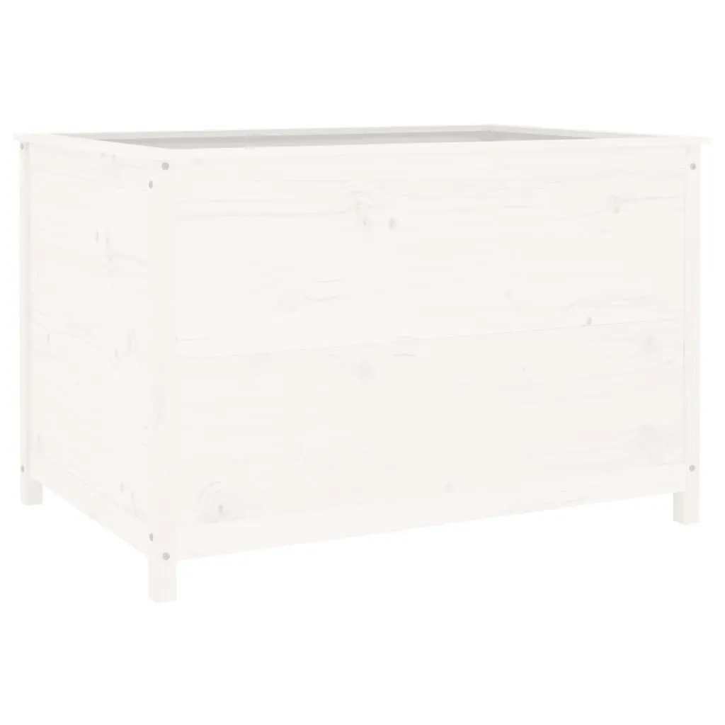 Hochbeet Weiß 119,5x82,5x78 cm Massivholz Kiefer
