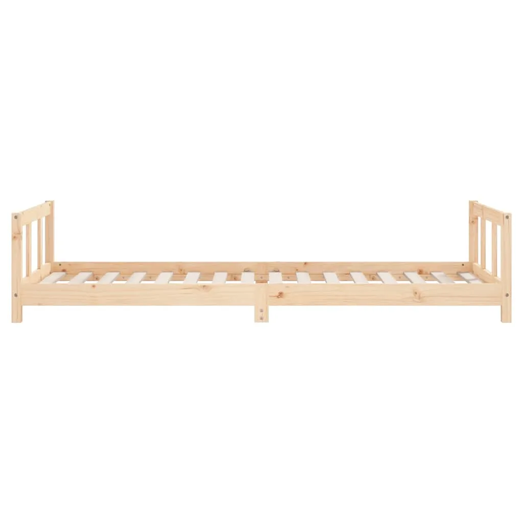 Kinderbett aus massivem Kiefernholz 205,5x95,5x45 cm natur