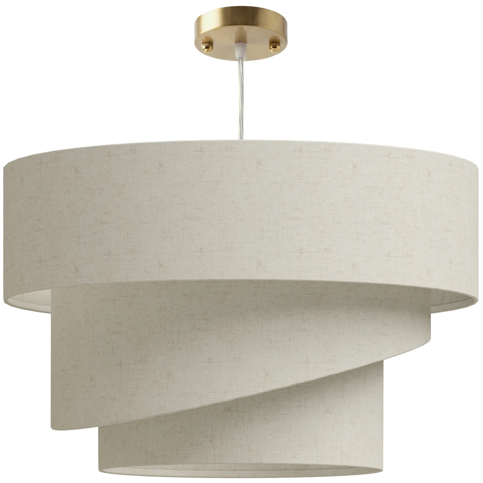 Pendelleuchte 3 Leinenschirme höhenverstellbar Beige 50x50 cm