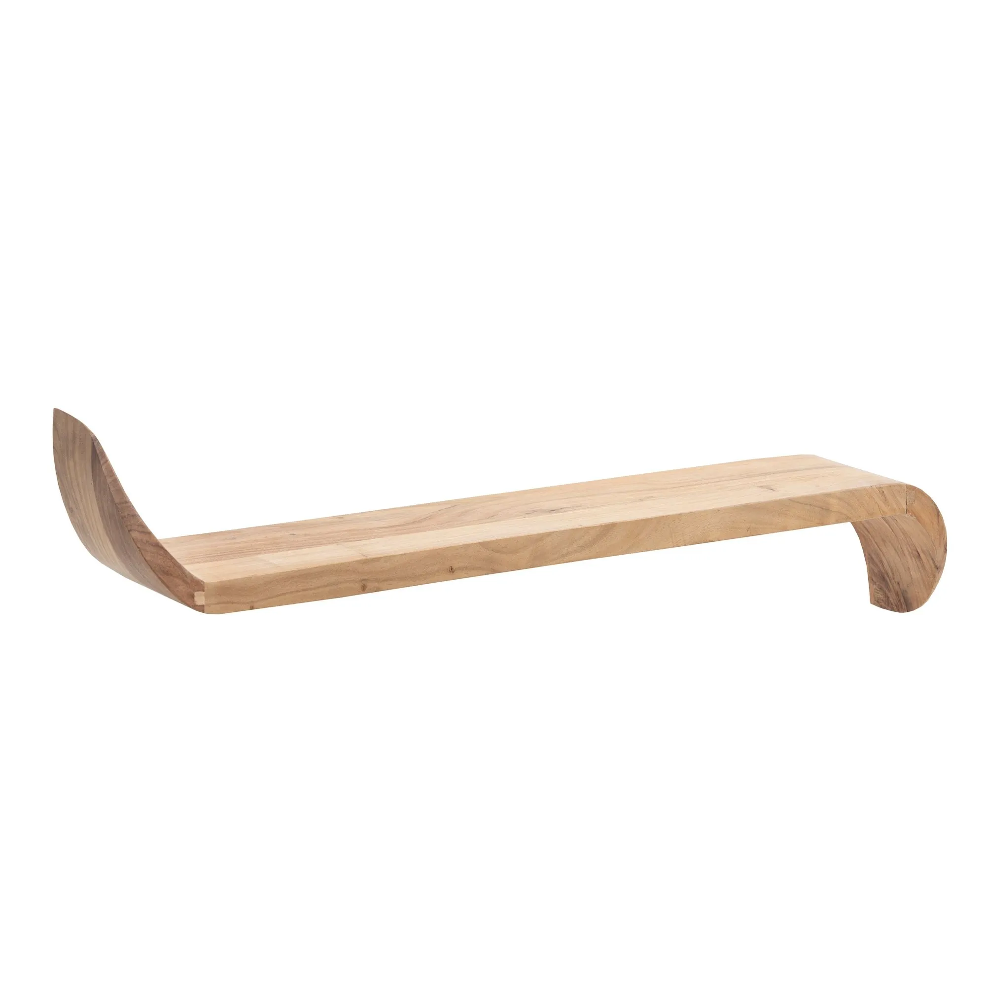 Wandregal Mango Massivholz 60cm · Hängeregal mit geschwungenen Enden · Handgefertigtes Schwebendes Regal im modernen Design · Regalbrett aus Echtholz